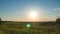 time lapse with camera movement, hyperlapse sunset in a field in summer, beautiful summer landscape