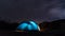 Time lapse of camping under starry sky in dzukou valley