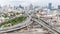 Time-lapse of car traffic transportation on highway road intersection in Bangkok city, Thailand