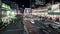 Time lapse of car traffic transportation, Japanese people, crowd Asian commuter walk cross road