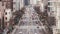 Time-lapse of car traffic transportation on road and people walk on magnificent mile shopping street district