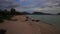 time-lapse changing from light to darker while the sunset over Patong Beach Phuket Thailand and fast moving clouds