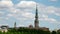 Time lapse clip, Latvia, Riga Saint Peter`s Church against the background of the cloudy sky