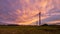 Time Lapse clip of three modern Windmills at sunset