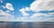 Time lapse of clouds forming over a lake.