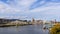 Time lapse of clouds over city auto traffic on Marquam bridge in Portland OR 4k