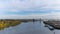 Time lapse of clouds over industrial area in Portland OR along Willamette River 4k uhd