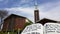 Time lapse of clouds passing over church