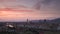 Time lapse of colourful sunset to night over Italian city skyline of Florence, with cathedral Santa Maria del Fiore and river, Tus