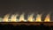 Time-lapse of Cooling tower of oil refinery industrial plant at night, Thailand