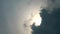 Time lapse dark cloud rolling on night sky and moonlight