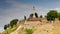 Time lapse of dramatic fast moving clouds over Belgrade fortress with Victor monument