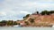 Time lapse of dramatic fast moving clouds over Belgrade fortress with Victor monument