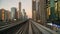 Time lapse of elevated metro train travelling along Sheikh Zayed road