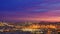 Time-lapse, evening dramatic sky, night city view of Barcelona, Spain, travel