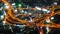 Time lapse of expressway junction road at night, view from Baiyoke Tower II in Bangkok, Thailand