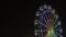 Time lapse of ferris wheel illuminated at night with copy space