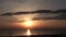 Time lapse fiery sunrise at Italian beach. Summer season. Adriatic sea. Italy