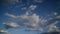 Time Lapse Full HD Footage of Beautiful White Clouds Flowing Fast Across the Blue Spring Sky