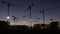 Time lapse FullHD video of construction cranes and workers silhouettes