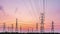 Time-lapse high voltage electricity tower and sky cloudscape