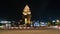 Time-lapse, Independence Monument. Nighttime traffic with motion blur.