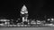 Time-lapse, Independence Monument. Nighttime traffic with motion blur black and white