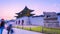 Time lapse Korea,Sunset of Gyeongbokgung palace in Seoul, South Korea