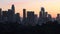 Time-lapse of the lights turning on in the skyscrapers in downtown Los Angeles