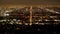 Time lapse of Los Angeles by night - aerial view