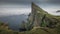 Time lapse of low clouds and fog moving over cliffs of Mylingur on Streymoy, Faroe Islands