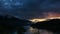 Time Lapse of Low Dark Clouds over Mountain along Columbia River Gorge at Colorful Sunset in Oregon 4k Uhd