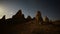 Time Lapse of Moon Rise at Tronas Pinnacles California Desert