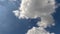 Time lapse of the movement of white clouds in a blue sky, weather changing from sunny to slightly cloudy