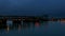 Time Lapse Movie of Auto Traffic on Interstate 5 Columbia River Crossing Bridge at Blue Hour with Water Reflection 1080p