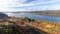 Time Lapse Movie of fast moving white clouds over Columbia River Gorge along interstate highway 84