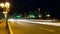 Time Lapse Movie of Long Exposure Fast Moving Traffic Light Trails on Cambie Bridge in Downtown Vancouver BC Canada at Blue Hour