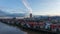 Time Lapse Movie of Moving Clouds Over Downtown City Condominiums Apartments and Office Buildings along Willamette River in Portla