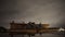 Time lapse by night of clouds above houses with solar panels, after a storm.