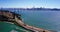 Time-lapse Ocean view of san francisco city bay bridge from treasure island