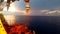 Time-lapse of offshore oilfield sunrise