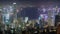 Time lapse panoramic night view Hong Kong from peak