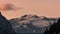 Time lapse of a panoramic view of Mount Rose at sunset in the Gressoney valley in summer