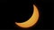 Time lapse of partial solar eclipse close up. The moon mostly covers the visible sun. Natural phenomenon of near full orange sun