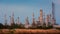 Time lapse of petrochemical, petroleum, and refinery plant for chemical, energy power and utility producer for supply