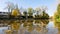 Time lapse in Poitiers. Clain river and autumnal leaves.