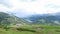 Time lapse of rain clouds coming up Isskogel mountain peak in Tirol Austria