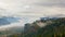 Time Lapse of Rolling White Fog and Clouds over Columbia River Gorge from Women\'s Forum Overlook 4k