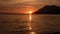 Time lapse. Romantic and amazing Sunset at the sea. Sun going down over horizon. Beautiful sunset over the sea. Croatian coast
