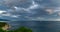 The time lapse in the sea bay in the pre-storm time, the emergence of a tornado, a beautiful seascape, the beginning of